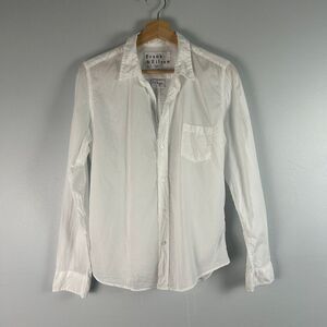 FRANK & EILEEN Barry Button Up Cotton Shirt in White